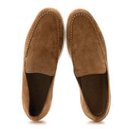 Hermes Suede Goatskin Mens Julian Loafers 42 Brun Frume 2 of 9