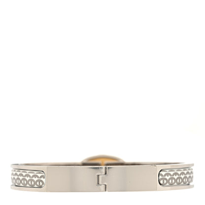 Hermes Enamel Mini Clic Chaine d'Ancre Bracelet Orfevre White Platine White 3 of 5