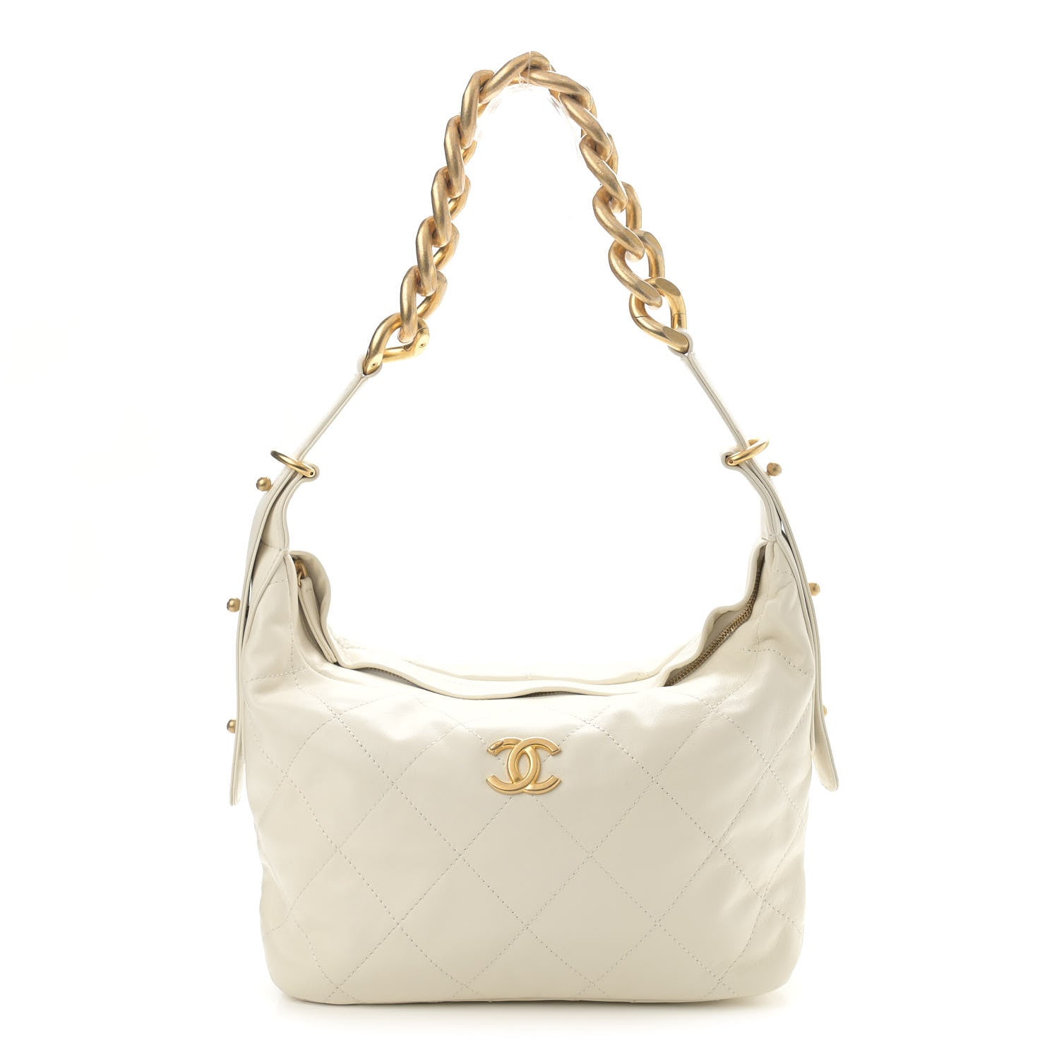 Chanel Calfskin Quilted Daily Hobo White 1 of 11