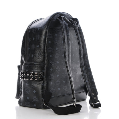 MCM Visetos Medium Side Studs Stark Backpack Black 3 of 10