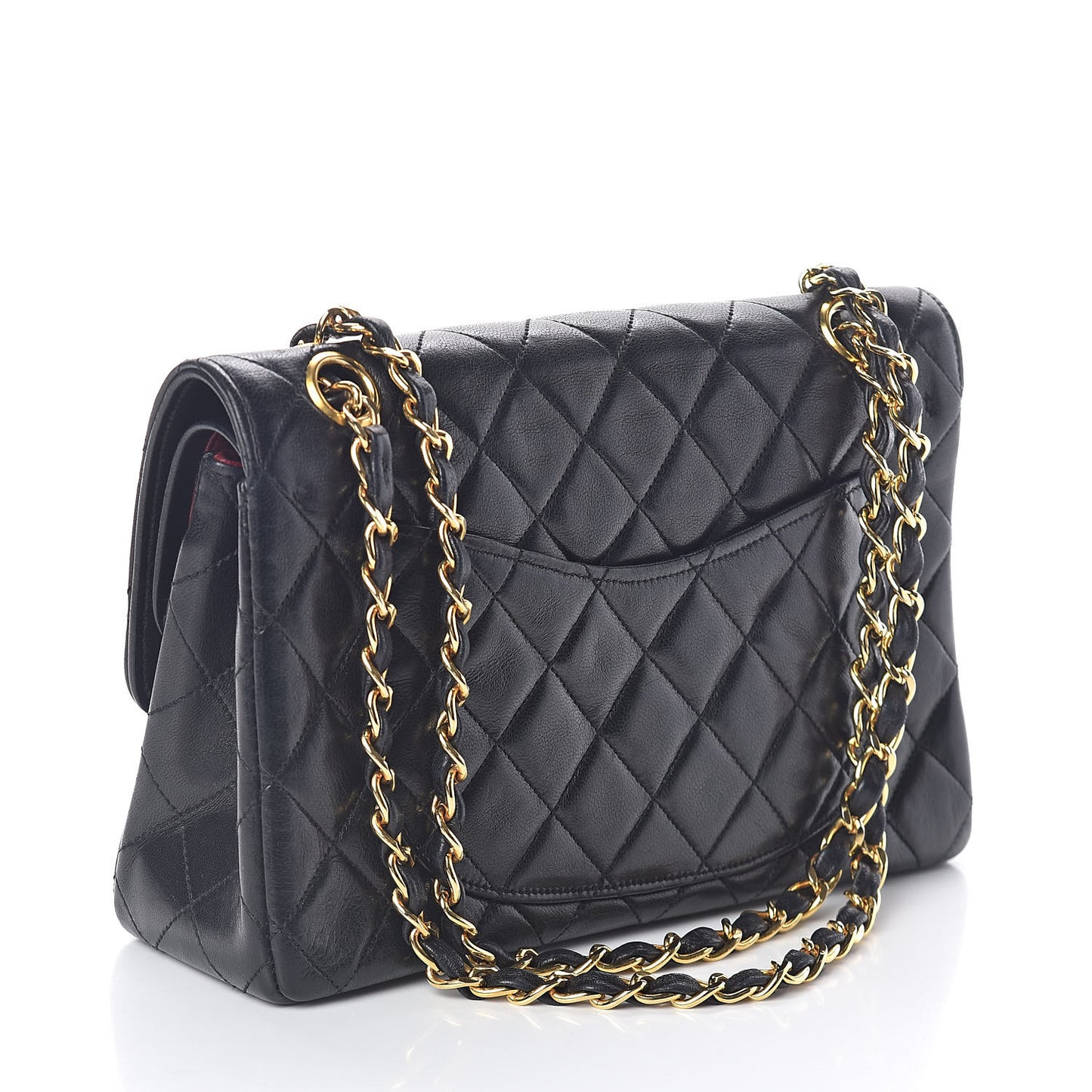 Lambskin Quilted Small Double Flap Black