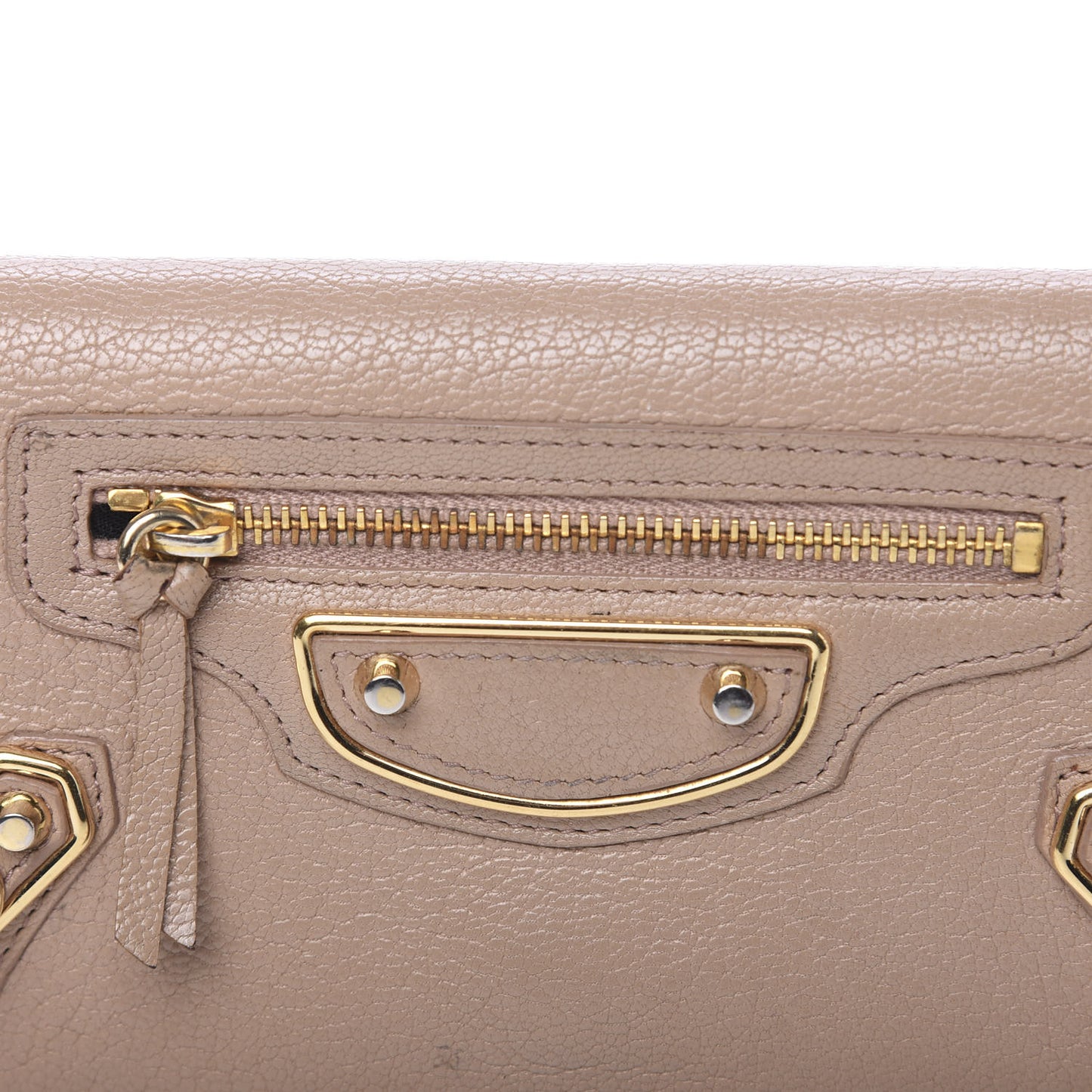Chevre Gold Metallic Edge Hardware Money Wallet Rose de Sables
