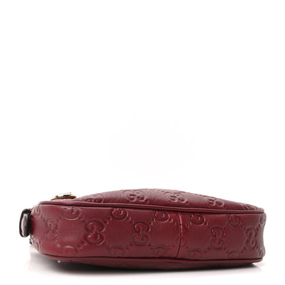Gucci GG Calfskin Embossed Emblem Mini Shoulder Bag Rosso Ancora 4 of 10