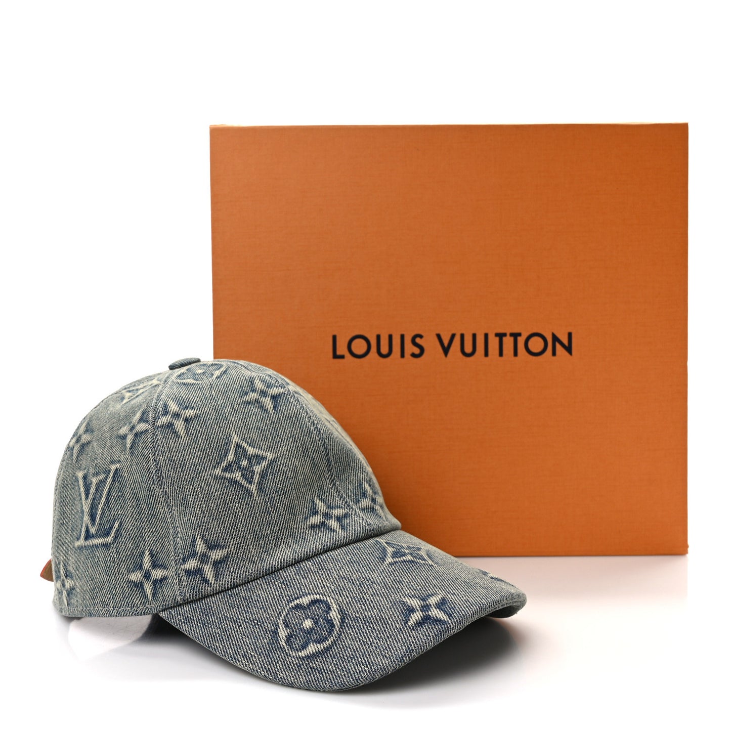 LOUIS VUITTON Monogram Washed Denim Cap M Blue