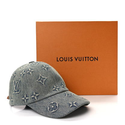 Louis Vuitton LOUIS VUITTON Monogram Washed Denim Cap M Blue 9 of 9