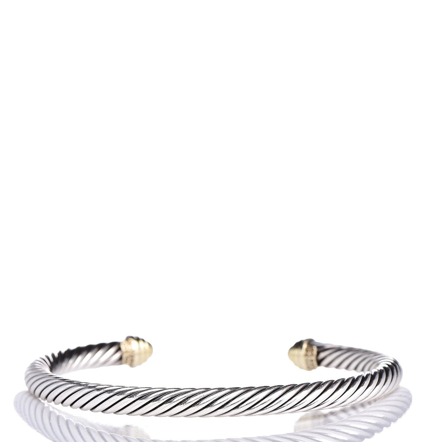 Sterling Silver 14K Yellow Gold 5mm Cable Classics Bracelet