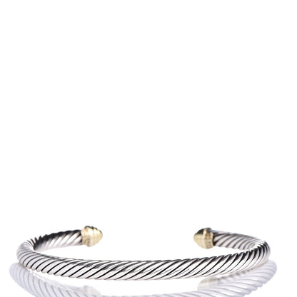 David Yurman Sterling Silver 14K Yellow Gold 5mm Cable Classics Bracelet 3 of 4