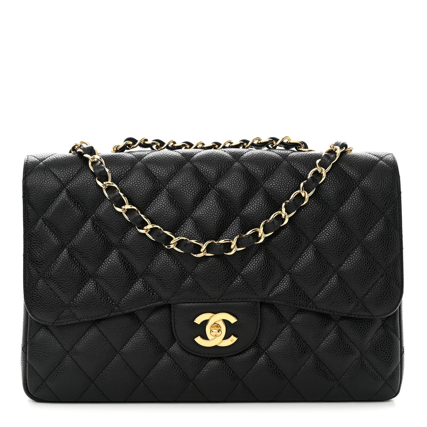 Caviar Quilted Jumbo Single Flap Black