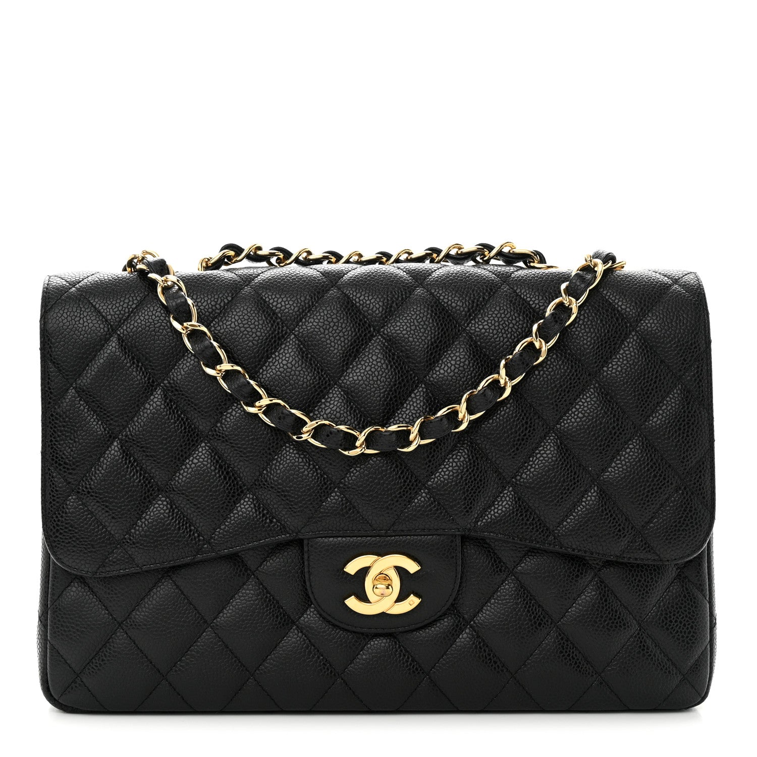 Chanel Caviar Quilted Jumbo Single Flap Black 1 of 10