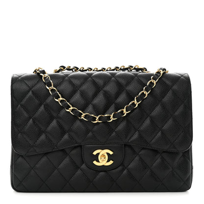 Chanel Caviar Quilted Jumbo Single Flap Black 1 of 10