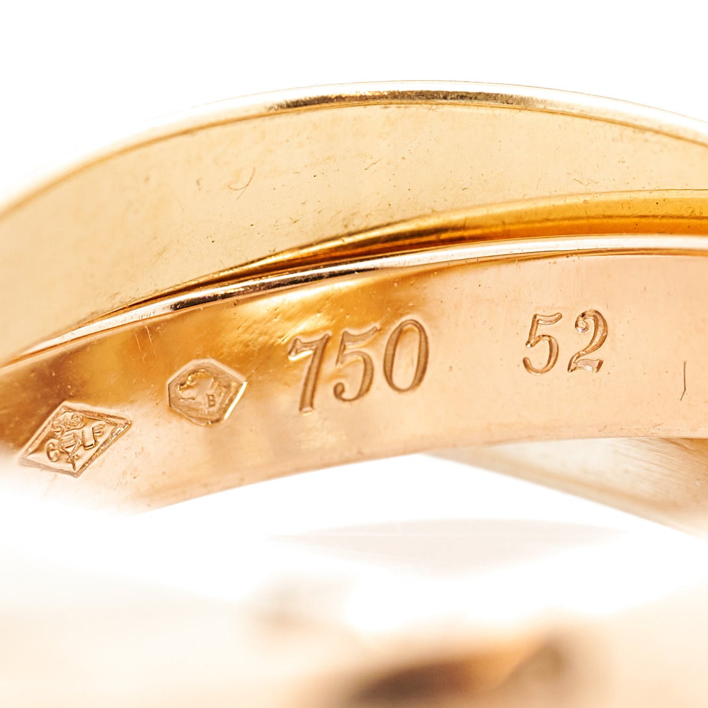 18K Pink Yellow White Gold Classic Les Must De Cartier Trinity Ring 52 6