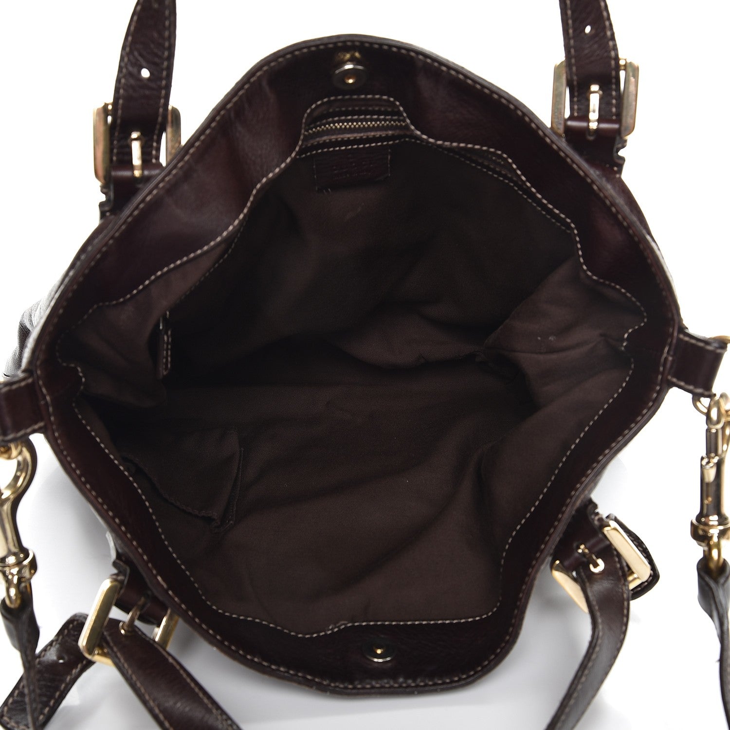 Gucci Calfskin Medium Britt Bag Dark Brown 6 of 14