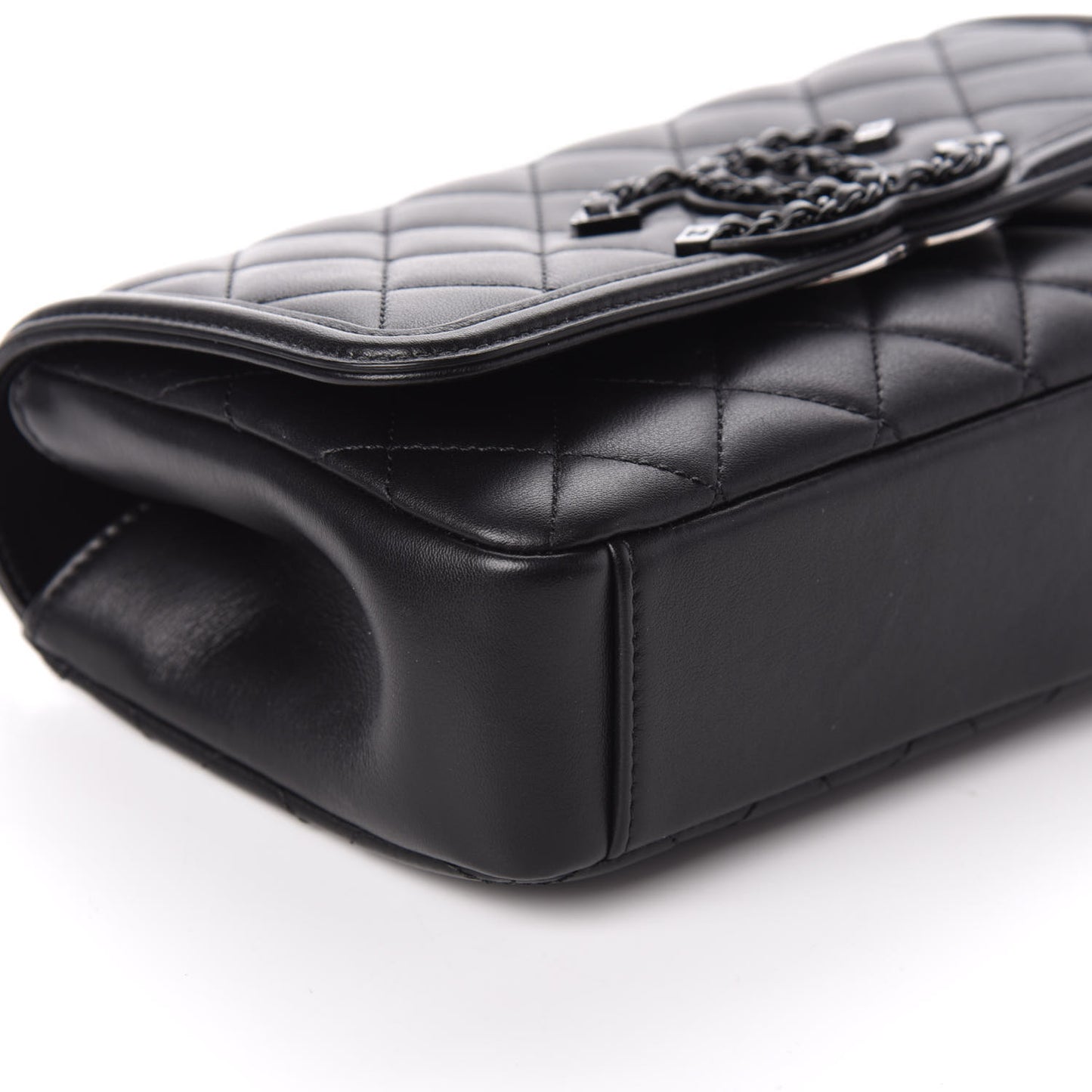 Lambskin Quilted Small CC Filigree Flap Black