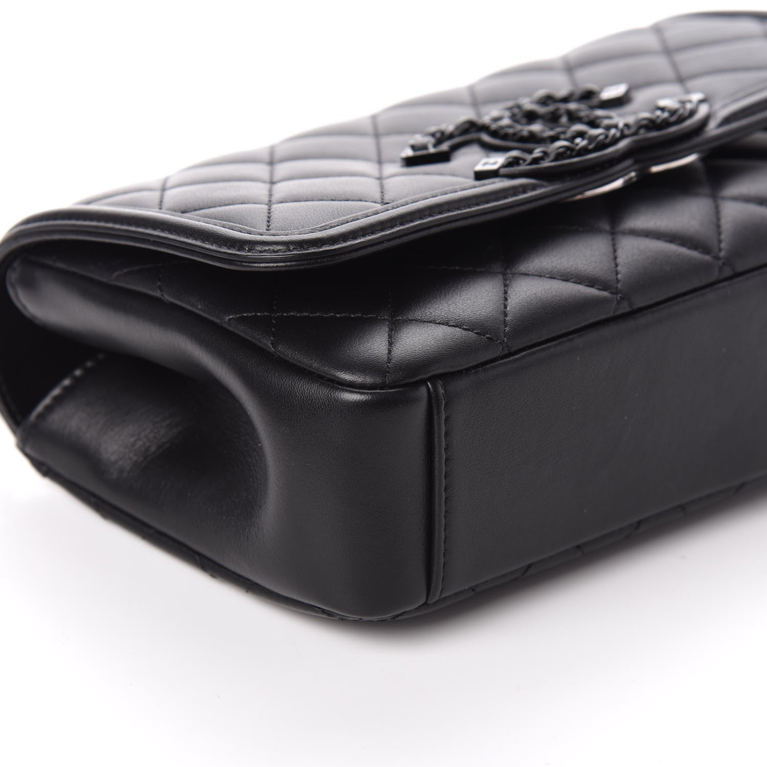 Chanel Lambskin Quilted Small CC Filigree Flap Black 9 of 10