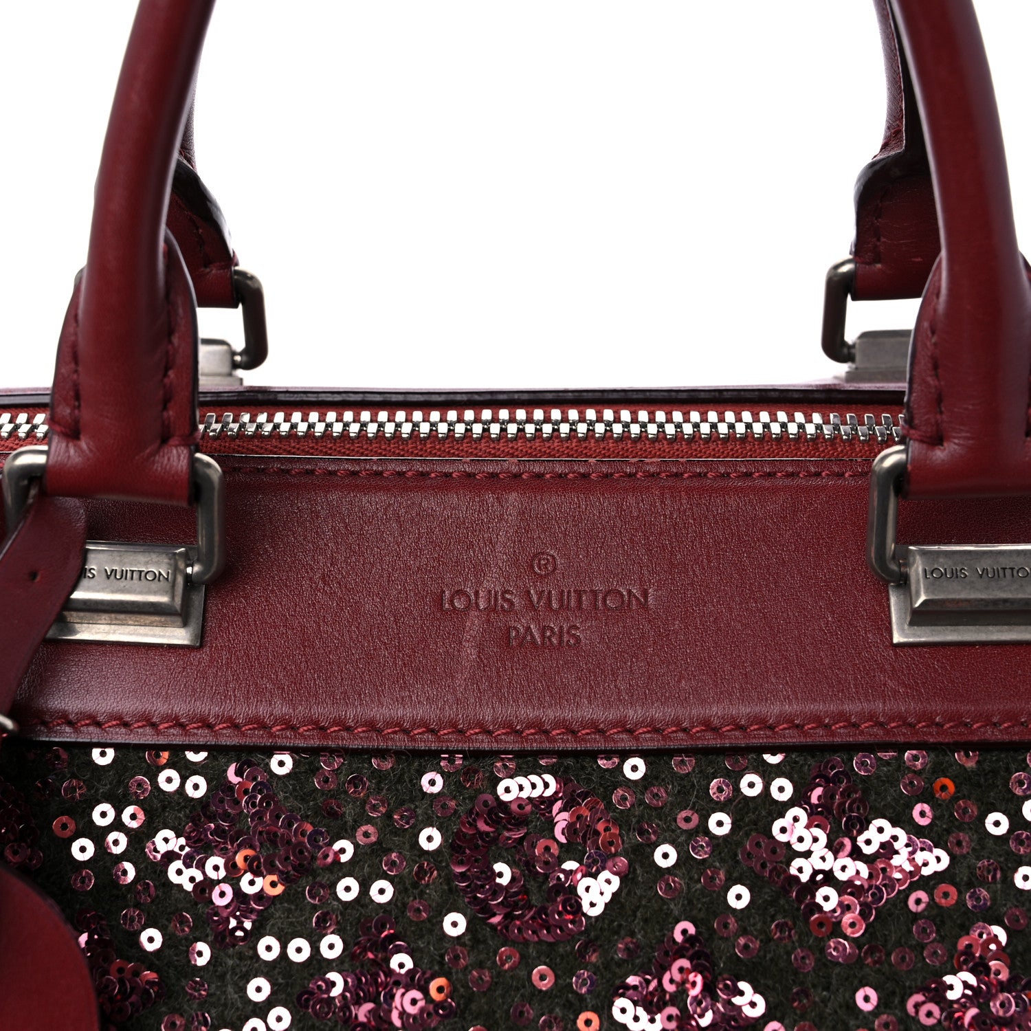 Louis Vuitton Sequin Monogram Sunshine Express Speedy Burgundy 12 of 15