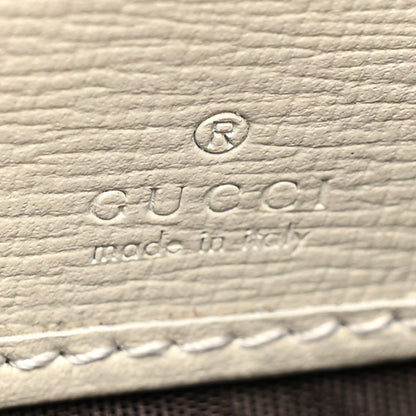 Gucci Azalea Calfskin GG Monogram Bi-Color Debossed Diana Chain Wallet Emerald Stone Topaz Mystic White 10 of 13