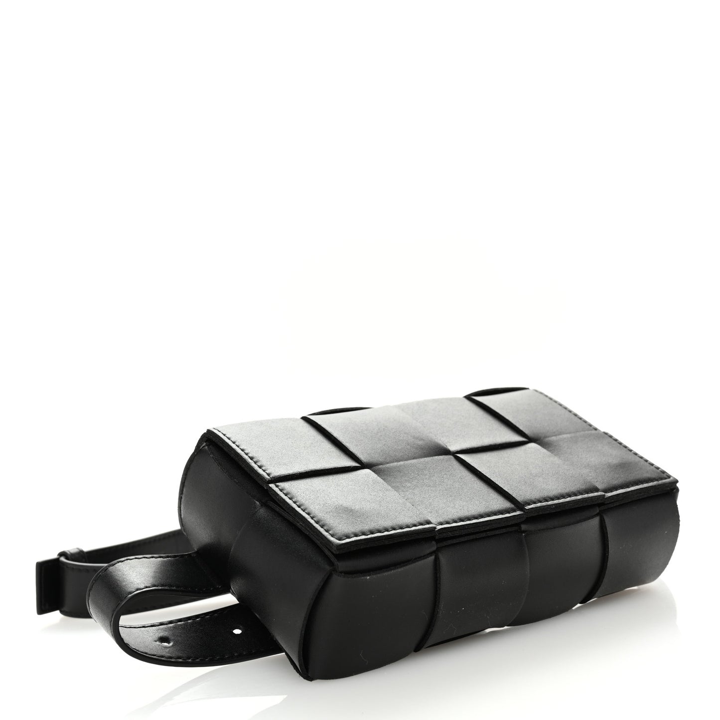 Nappa Maxi Intreccio The Belt Cassette Bag Black
