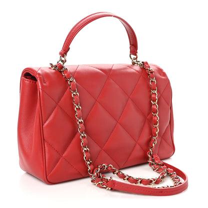 Chanel Lambskin Quilted Easy Carry Flap Red 3 of 10