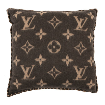 Louis Vuitton Wool Cashmere Neo Monogram Cushion Pillow Brown 2 of 3