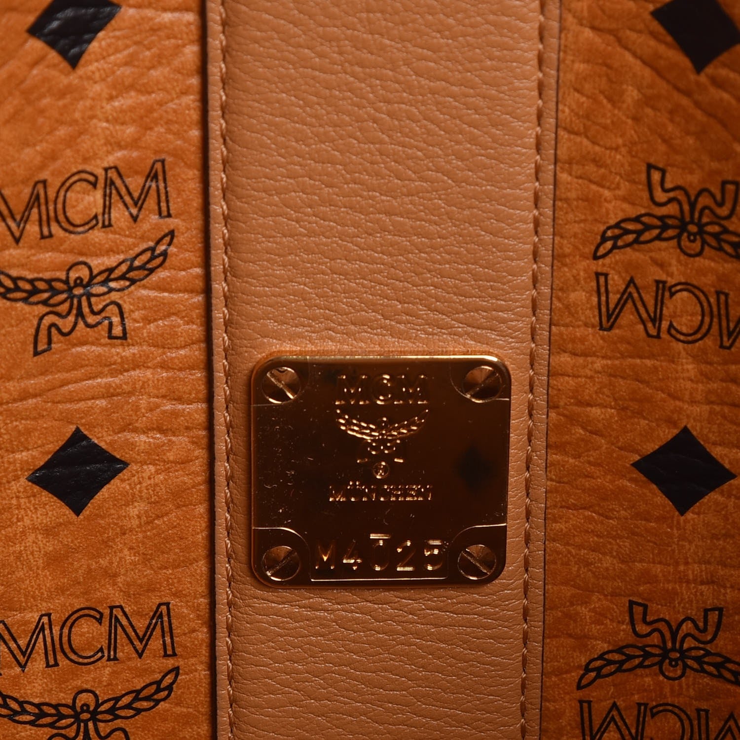 MCM Visetos Medium Liz Reversible Shopper Tote Cognac 10 of 10