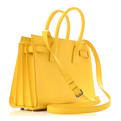 Saint Laurent Grained Calfskin Baby Sac De Jour Jaune 3 of 13