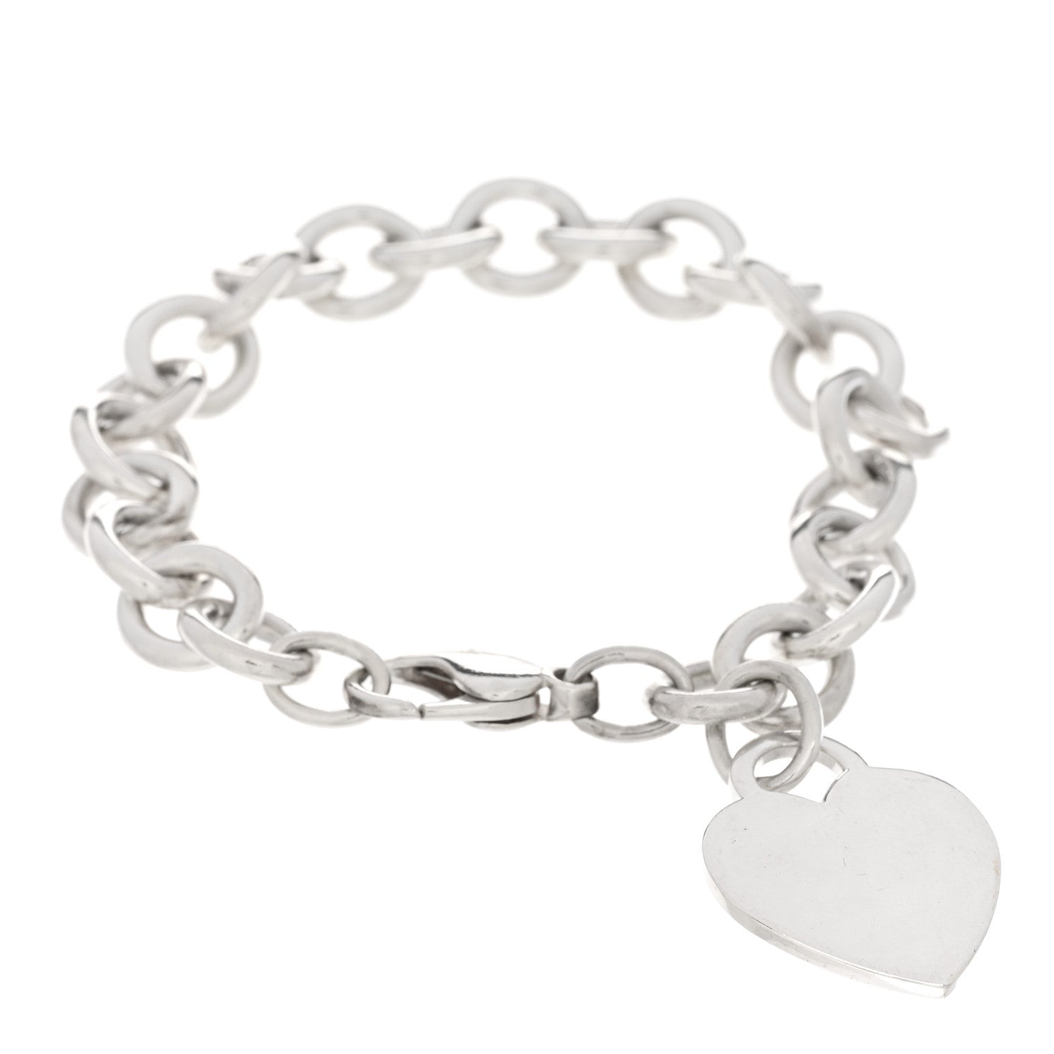 Tiffany Sterling Silver Heart Tag Charm Bracelet 1 of 3