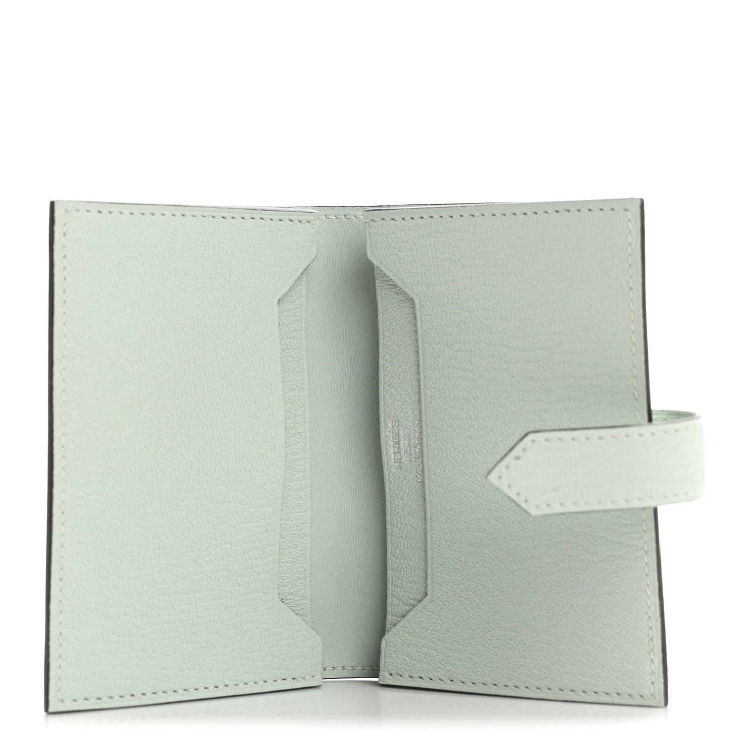 Hermes Chevre Mysore Bearn Card Holder Wallet Vert Peppermint 5 of 8