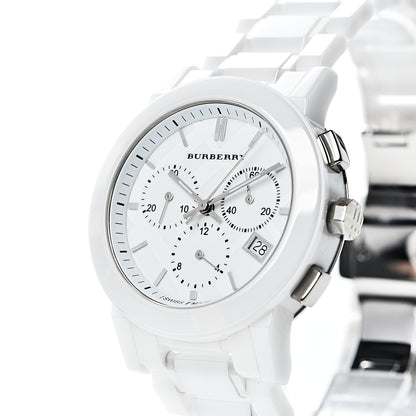 Burberry Stainless Steel Ceramic 38mm Chronograph Quartz Watch White BU9080 7 of 8