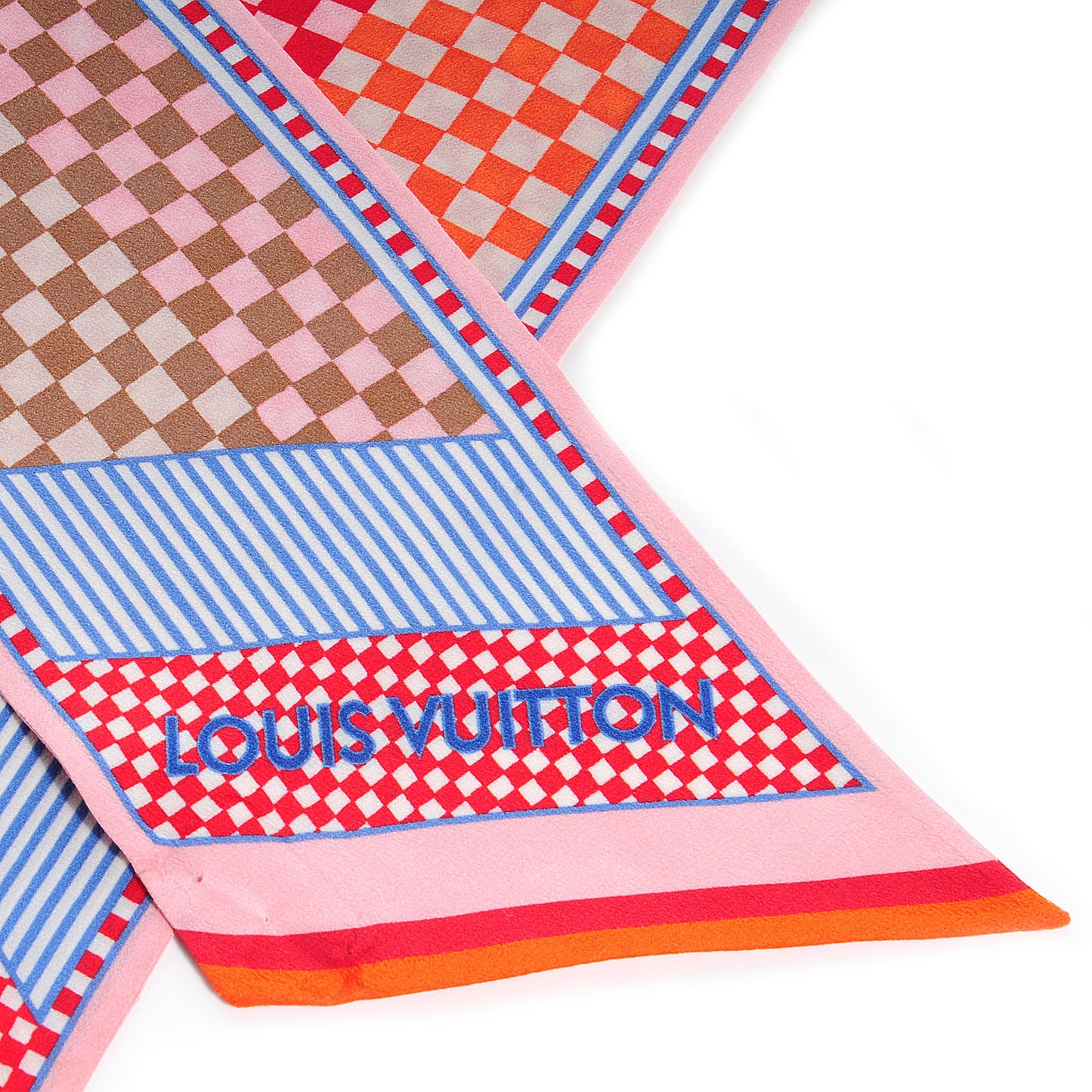 Silk Damier Aquarelle Bandeau Piment