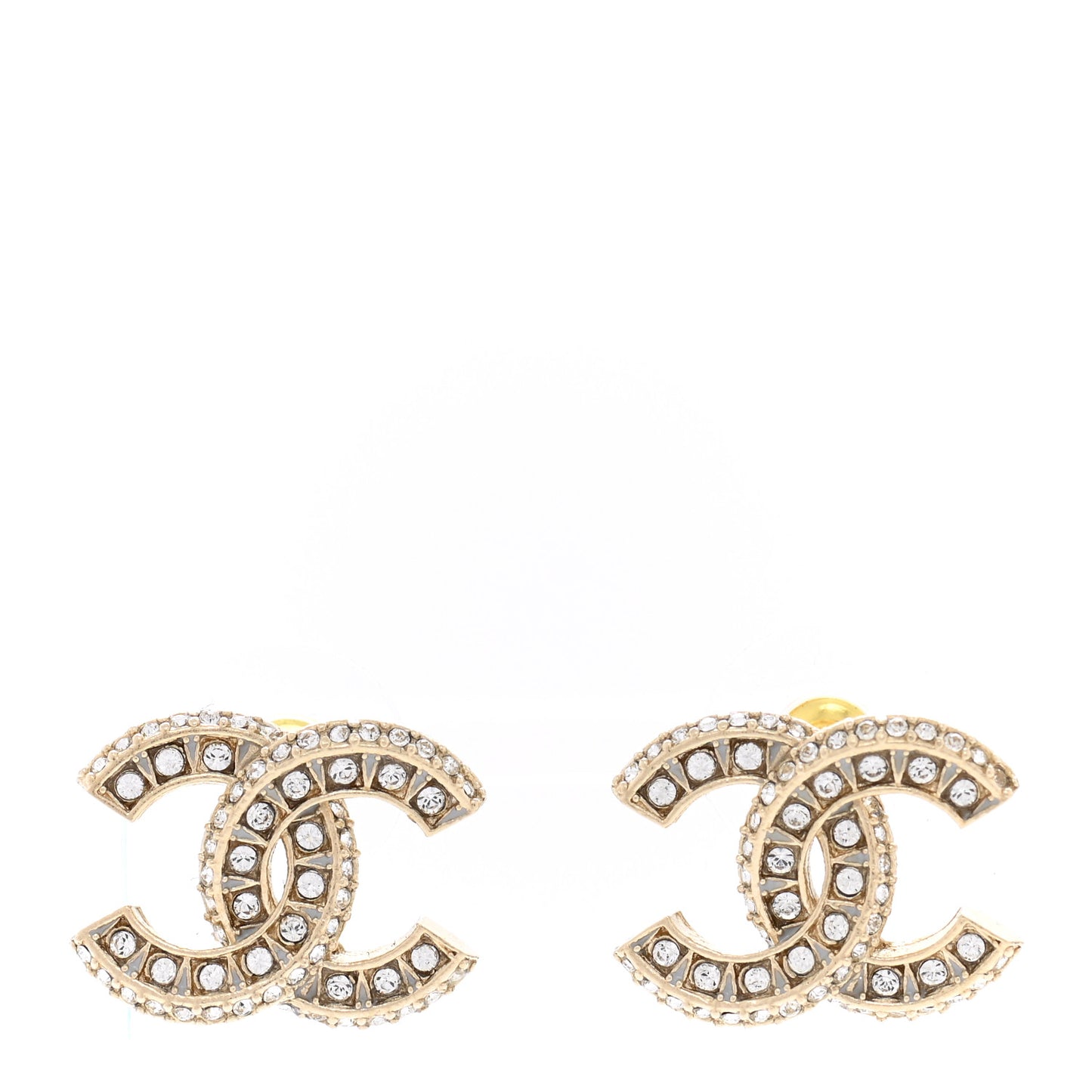 Crystal Timeless CC Earrings Light Gold