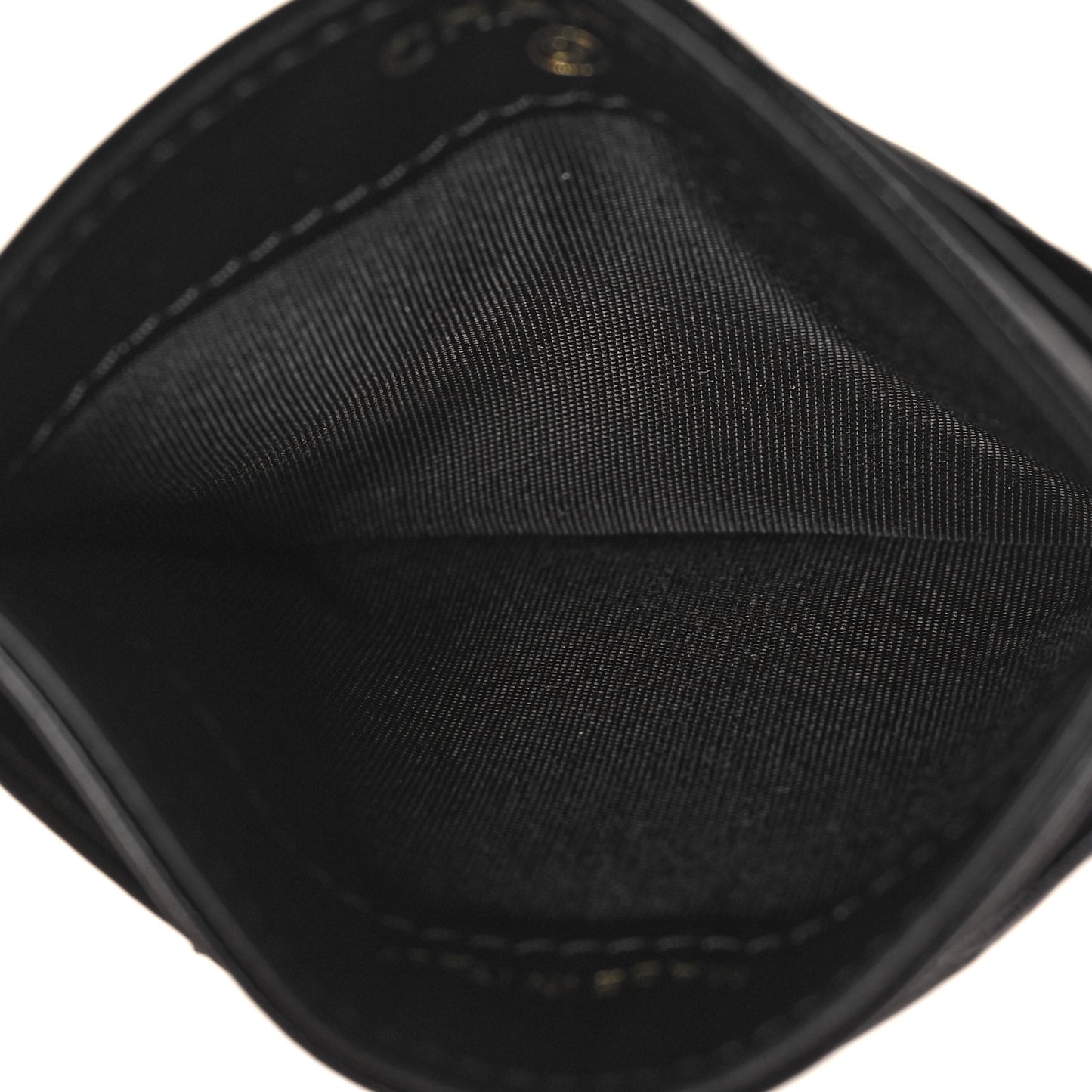 Shiny Lambskin Chevron Quilted Card Holder So Black