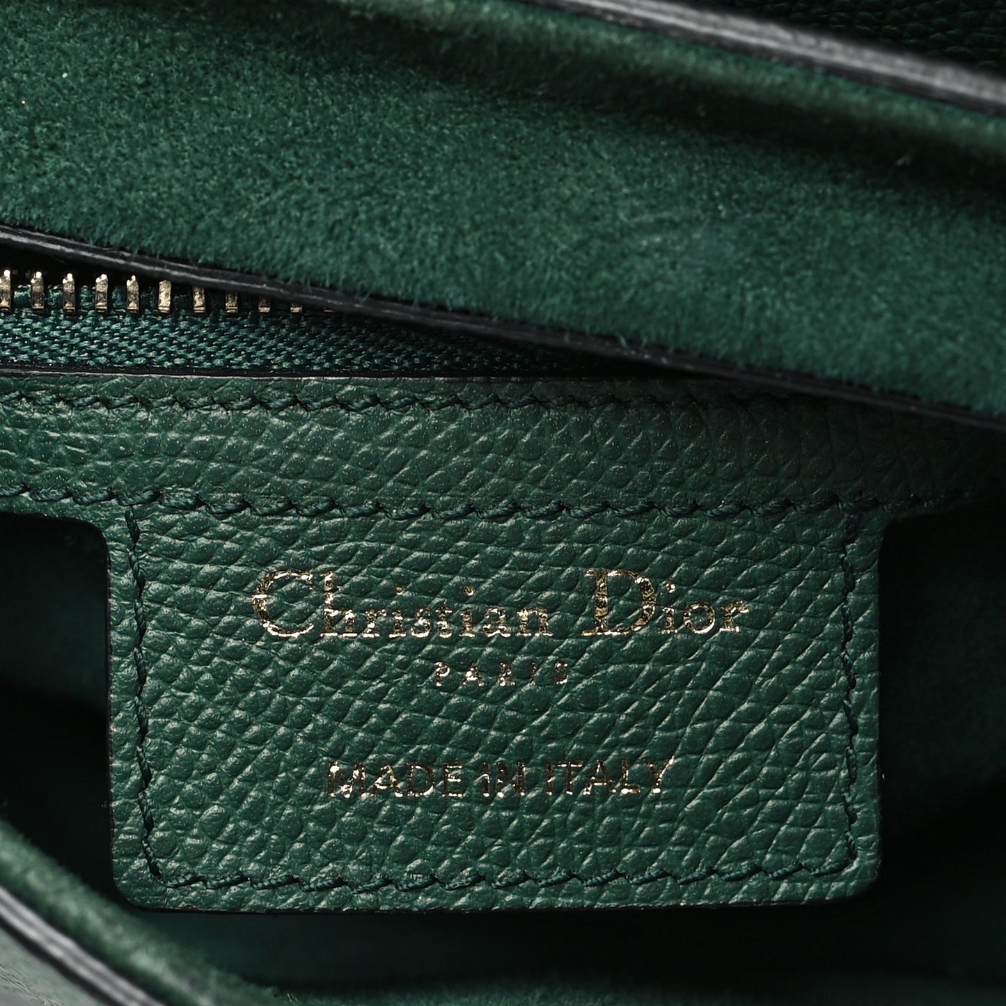 Grained Calfskin Saddle Bag Green