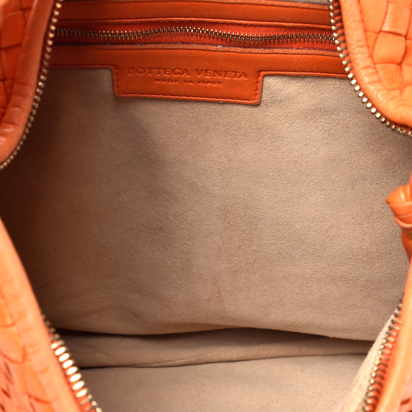 Nappa Intrecciato Medium Veneta Hobo Orange