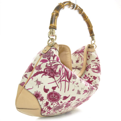 Gucci Canvas Floral Flora Peggy Bamboo Top Handle Hobo 2 of 10