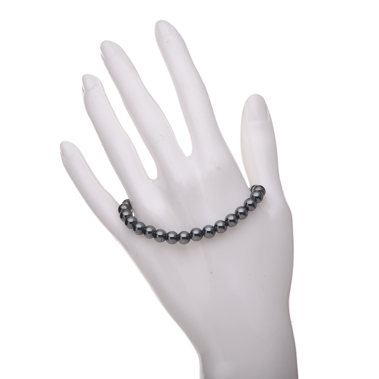 David Yurman Sterling Silver Hematite 6mm Spiritual Beads Bracelet 2 of 4