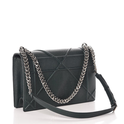 Christian Dior Grained Calfskin Large Diorama Flap Bag Green 3 of 9