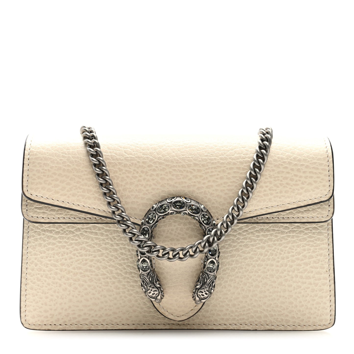 Dollar Calfskin Crystal Super Mini Dionysus Shoulder Bag Mystic White Black Diamond