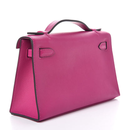 Hermes Swift Kelly Pochette Clutch Rose Pourpre 3 of 24