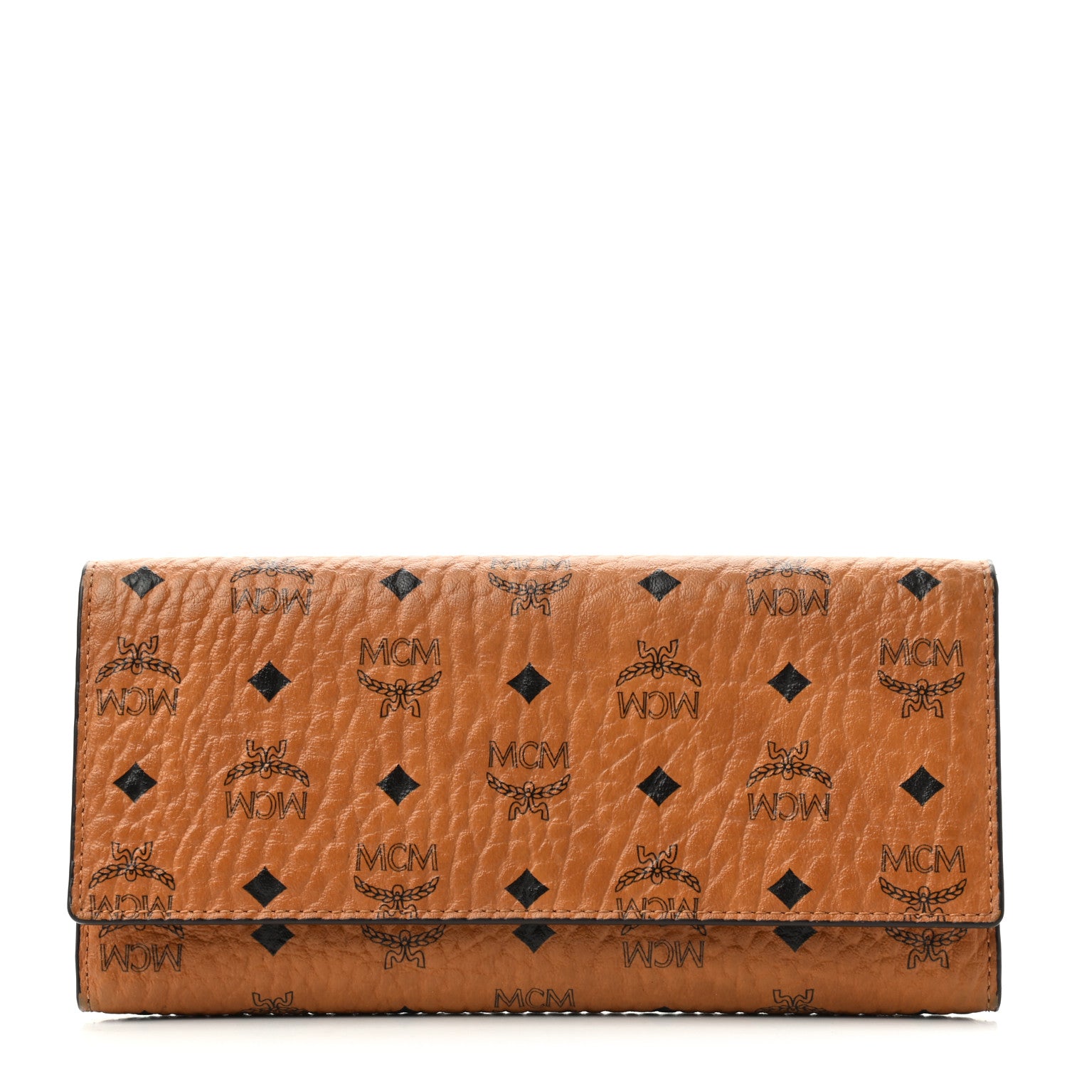 MCM Visetos Continental Flap Wallet Cognac Red 1 of 8