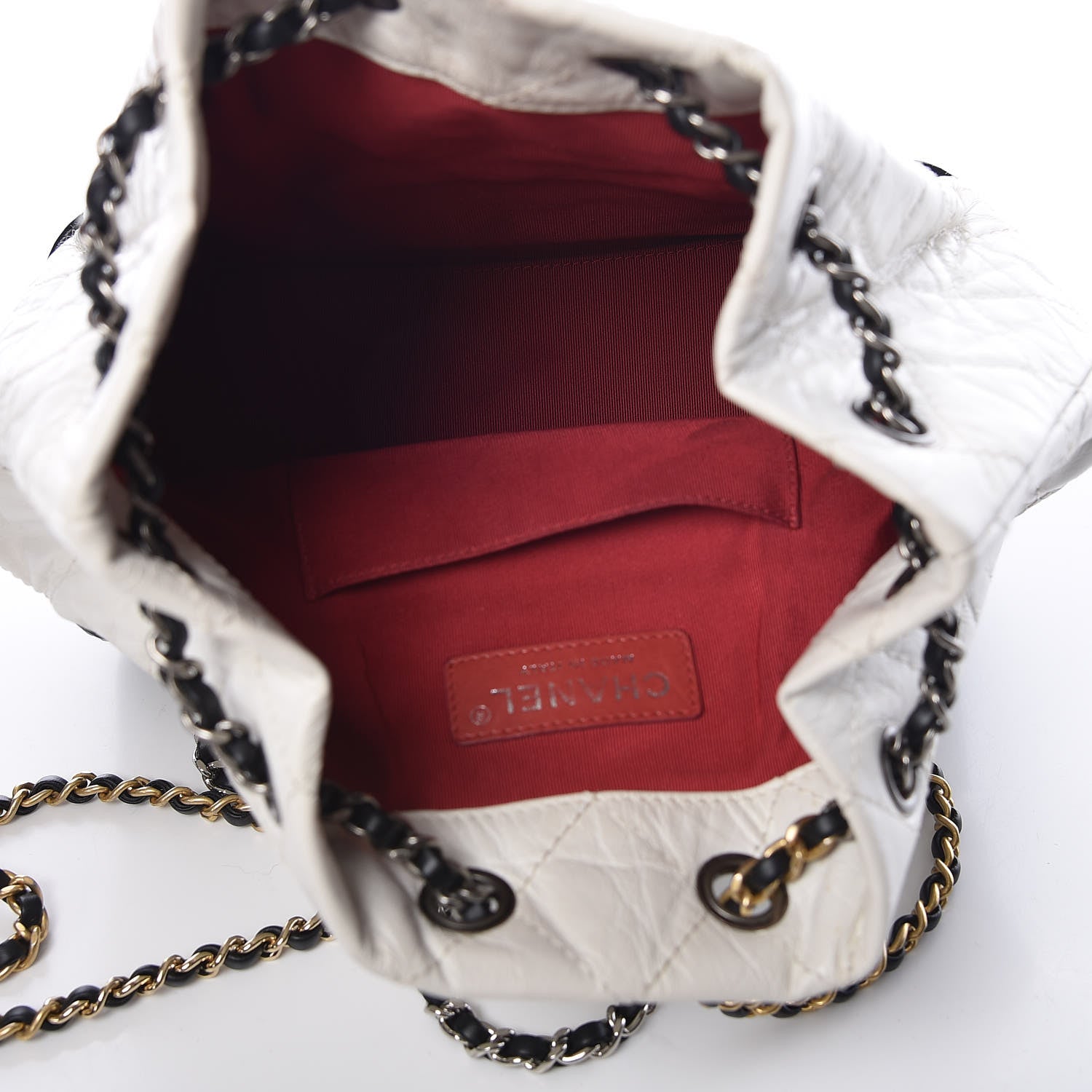 Chanel Aged Calfskin Quilted Small Gabrielle Backpack Black White 5 of 10
