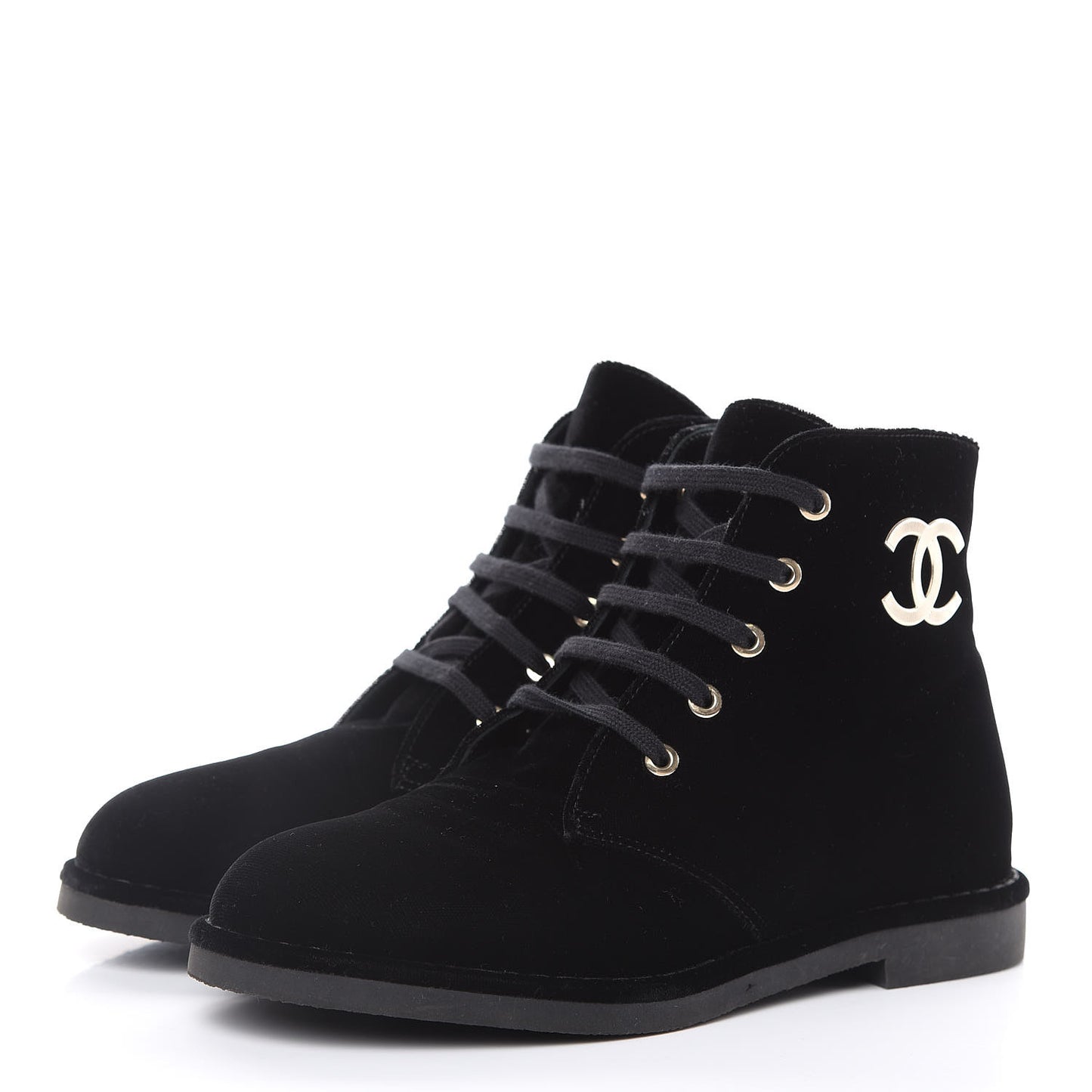 Velvet CC Lace Up Boots 36.5 Black