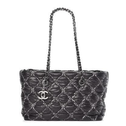 Chanel Nylon Quilted Tweed Stitch Bubble Tote Black 1 of 10