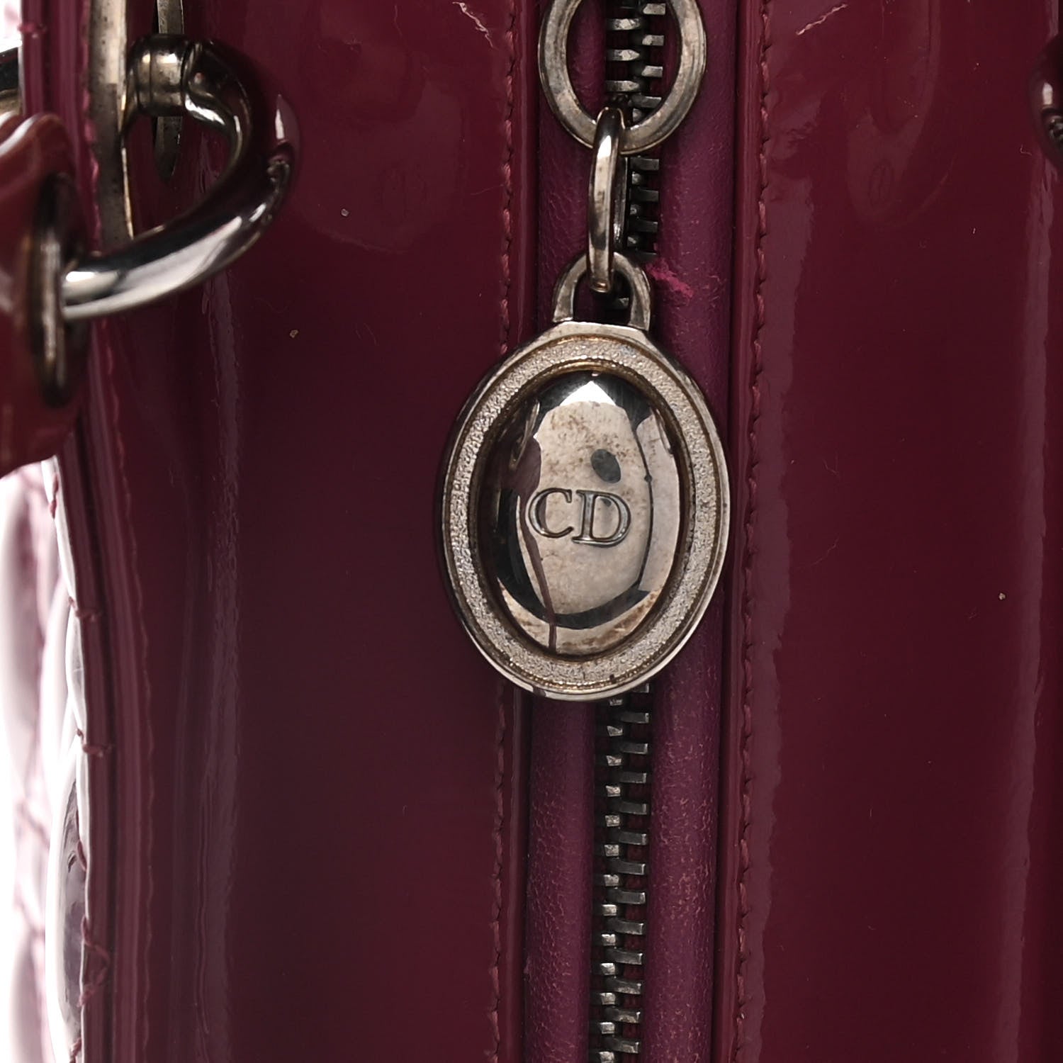 Christian Dior Patent Cannage Medium Lady Dior Dark Pink 15 of 15