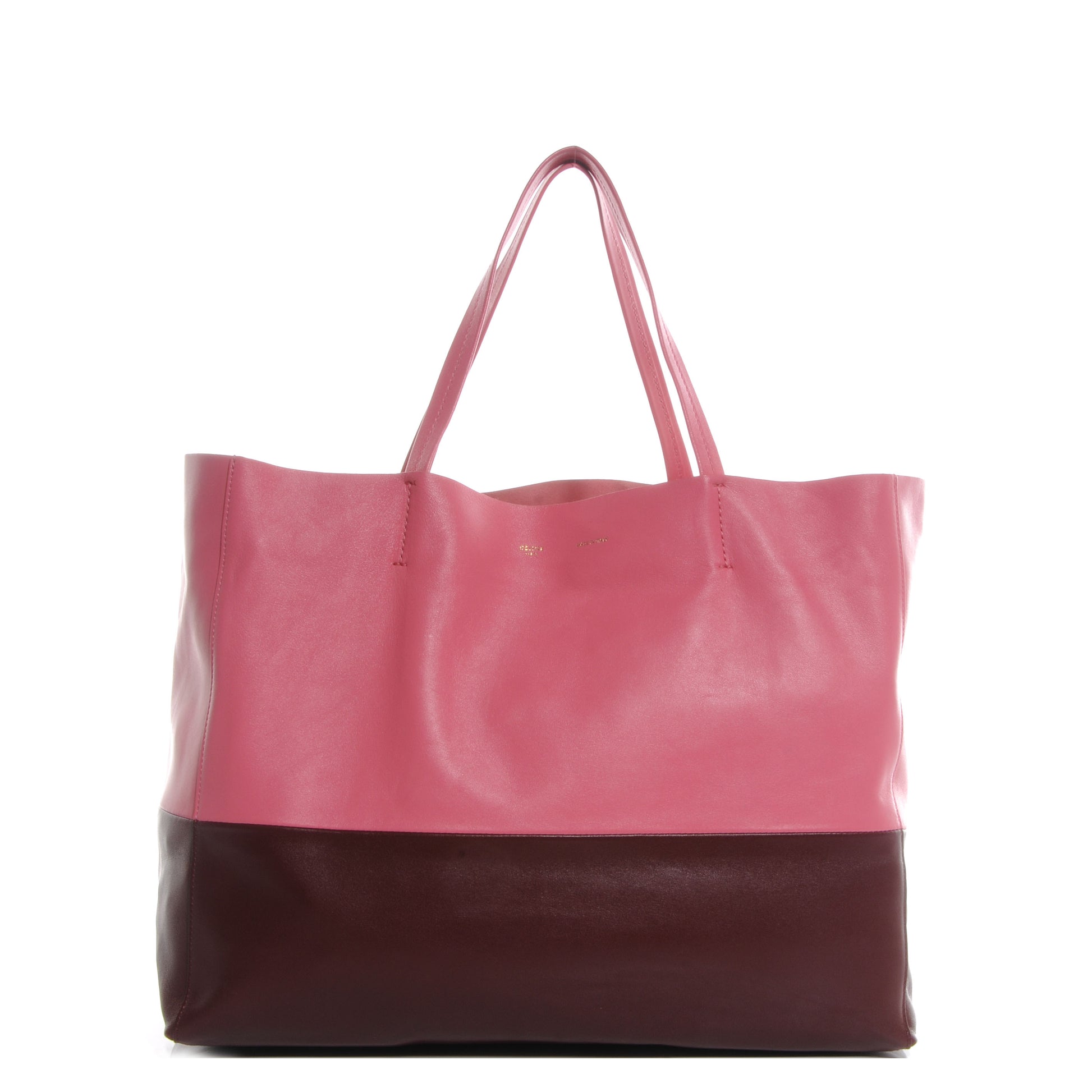 Celine Lambskin Horizontal Bi-Cabas Pink Rust 1 of 8