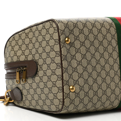 Gucci GG Supreme Monogram Textured Dollar Calfskin Web Medium Ophidia Carry-On Duffle Bag Beige Ebony New Acero 10 of 11