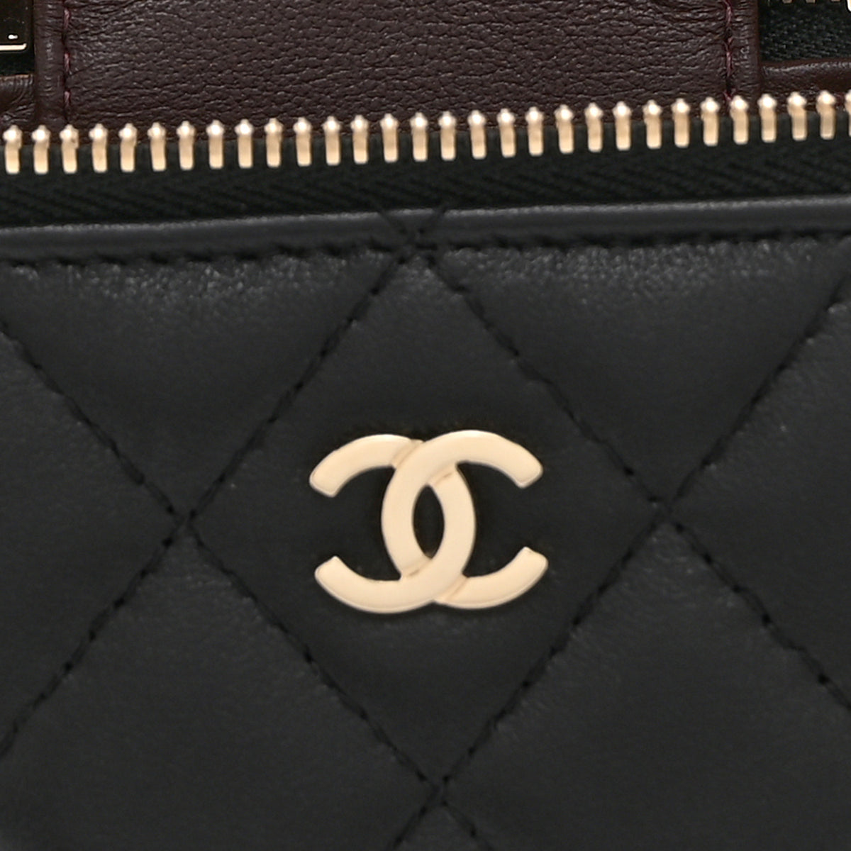 Chanel Lambskin Quilted Mini Vanity Case With Chain Black 6 of 11