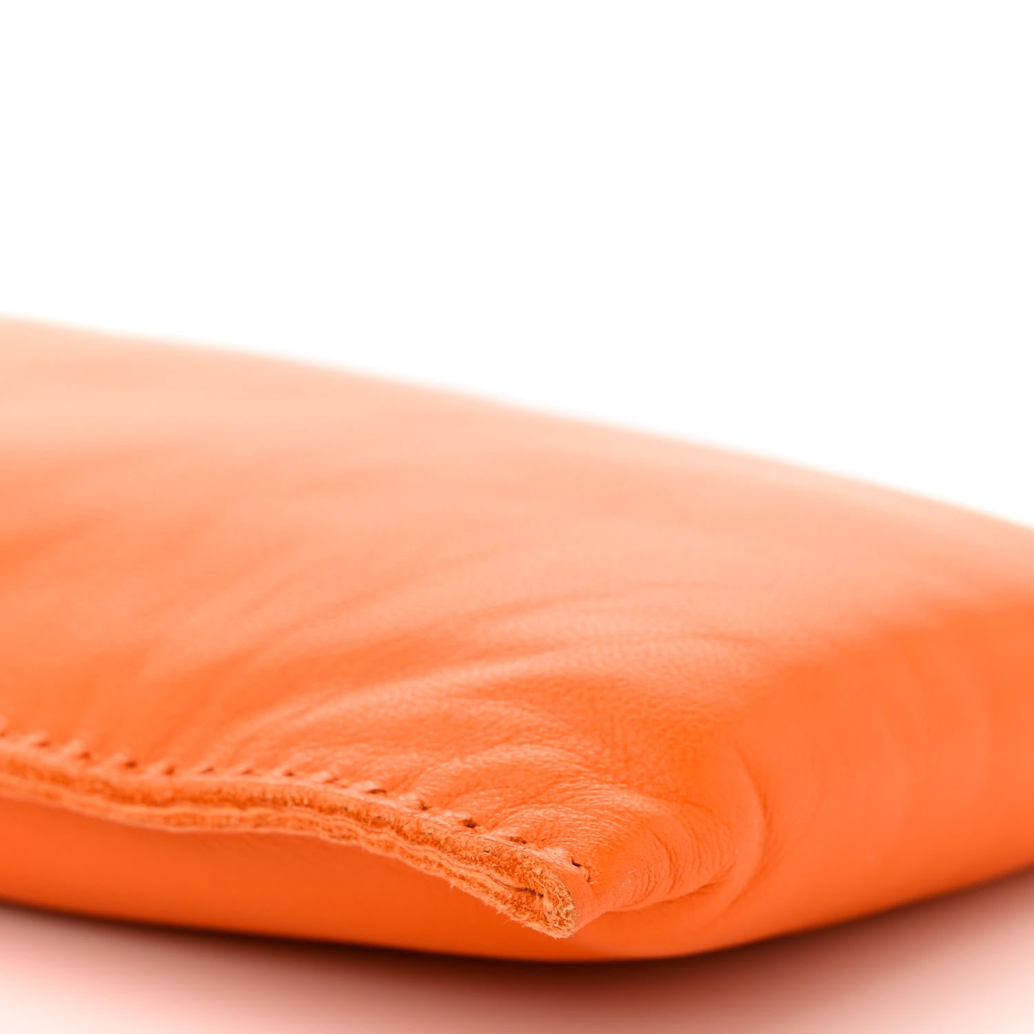 Hermes Milo Lambskin Swift Drawstring Pouch Orange Poppy 7 of 8