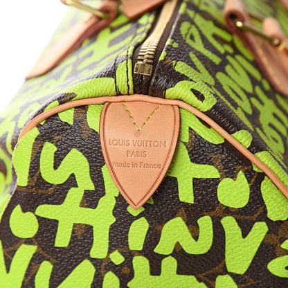 Louis Vuitton Monogram Graffiti Speedy 30 Green 6 of 13