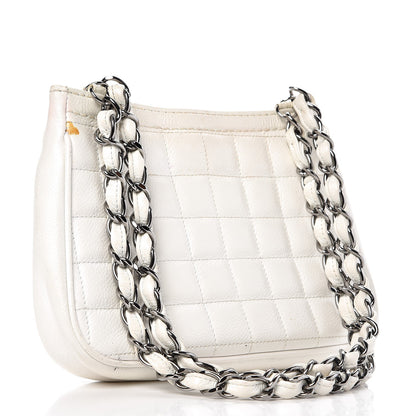 Chanel Caviar Square Quilted Shoulder Bag White 3 of 12