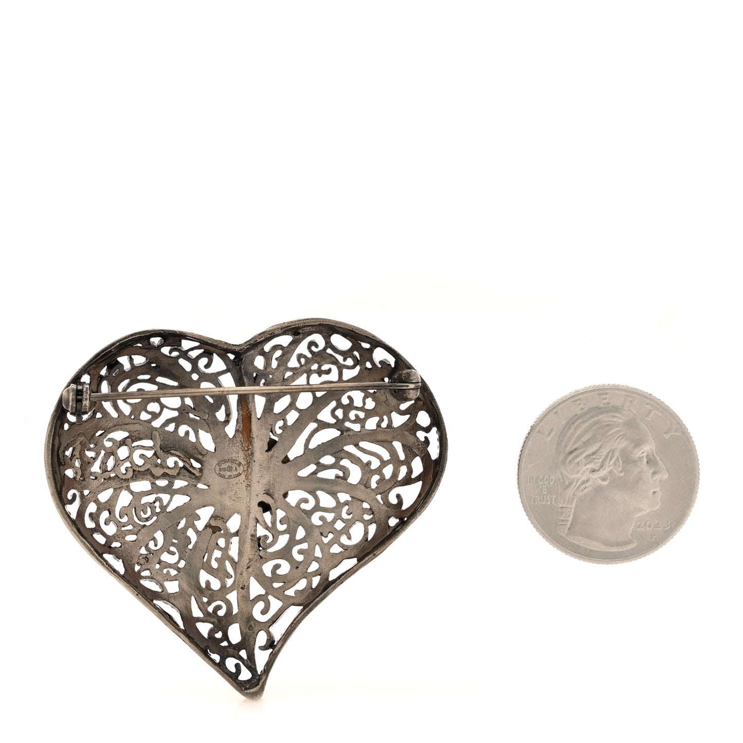 Ruthenium CC Heart Brooch